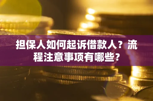 北京担保人如何起诉借款人？流程注意事项有哪些？